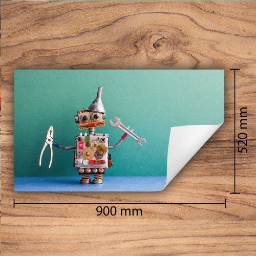 Mata ochronna na kuchenkę indukcyjną 90x52 cm - Mata antypoślizgowa na blat - Płyta ochronna zwijana - Dekoracja do kuchni - Więcej miejsca - Turkusowa robot