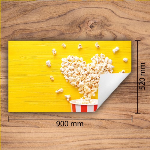 Mata ochronna na kuchenkę indukcyjną 90x52 cm - Mata antypoślizgowa na blat - Płyta ochronna zwijana - Dekoracja do kuchni - Więcej miejsca - Żółta serce