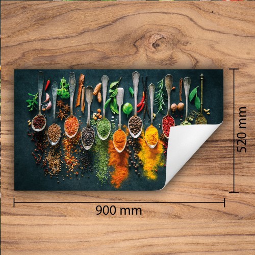 Mata ochronna na kuchenkę indukcyjną 90x52 cm - Mata antypoślizgowa na blat - Płyta ochronna zwijana - Dekoracja do kuchni - Więcej miejsca - Przyprawy Kuchnia