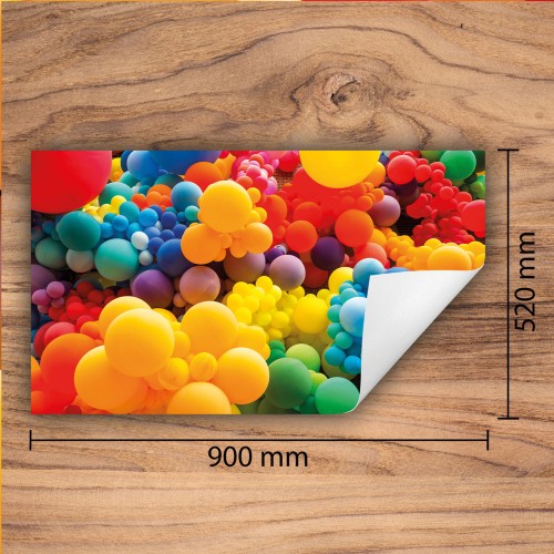 Mata ochronna na kuchenkę indukcyjną 90x52 cm - Mata antypoślizgowa na blat - Płyta ochronna zwijana - Dekoracja do kuchni - Więcej miejsca - Kolorowa kulki