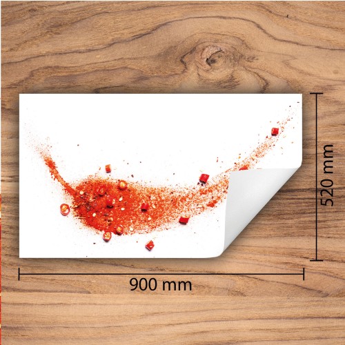 Mata ochronna na kuchenkę indukcyjną 90x52 cm - Mata antypoślizgowa na blat - Płyta ochronna zwijana - Dekoracja do kuchni - Więcej miejsca - Chilli Biały