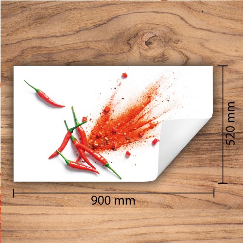 Mata ochronna na kuchenkę indukcyjną 90x52 cm - Mata antypoślizgowa na blat - Płyta ochronna zwijana - Dekoracja do kuchni - Więcej miejsca - Białe Chilli