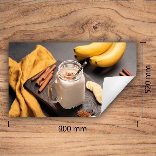 Mata ochronna na kuchenkę indukcyjną 90x52 cm - Mata antypoślizgowa na blat - Płyta ochronna zwijana - Dekoracja do kuchni - Więcej miejsca - Napoje Banan