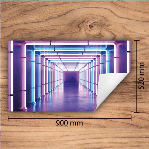 Mata ochronna na kuchenkę indukcyjną 90x52 cm - Mata antypoślizgowa na blat - Płyta ochronna zwijana - Dekoracja do kuchni - Więcej miejsca - Neon tunel