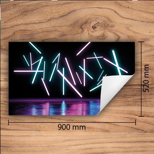 Mata ochronna na kuchenkę indukcyjną 90x52 cm - Mata antypoślizgowa na blat - Płyta ochronna zwijana - Dekoracja do kuchni - Więcej miejsca - Neon czarna