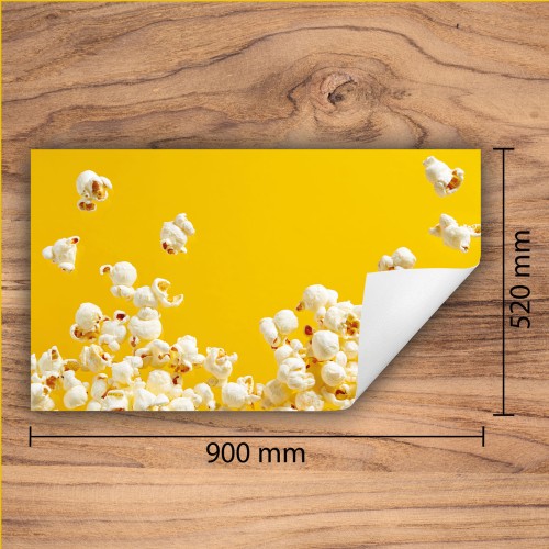 Mata ochronna na kuchenkę indukcyjną 90x52 cm - Mata antypoślizgowa na blat - Płyta ochronna zwijana - Dekoracja do kuchni - Więcej miejsca - Popcorn Żółty
