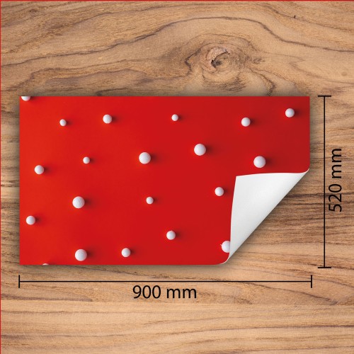 Mata ochronna na kuchenkę indukcyjną 90x52 cm - Mata antypoślizgowa na blat - Płyta ochronna zwijana - Dekoracja do kuchni - Więcej miejsca - Czerwona kulki