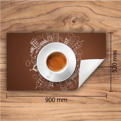 Mata ochronna na kuchenkę indukcyjną 90x52 cm - Mata antypoślizgowa na blat - Płyta ochronna zwijana - Dekoracja do kuchni - Więcej miejsca - Kawa Brązowa