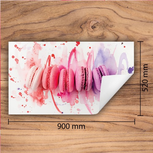 Mata ochronna na kuchenkę indukcyjną 90x52 cm - Mata antypoślizgowa na blat - Płyta ochronna zwijana - Dekoracja do kuchni - Więcej miejsca - Słodycze Różowa
