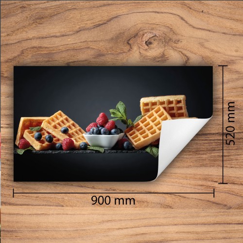 Mata ochronna na kuchenkę indukcyjną 90x52 cm - Mata antypoślizgowa na blat - Płyta ochronna zwijana - Dekoracja do kuchni - Więcej miejsca - Owoc jedzenie
