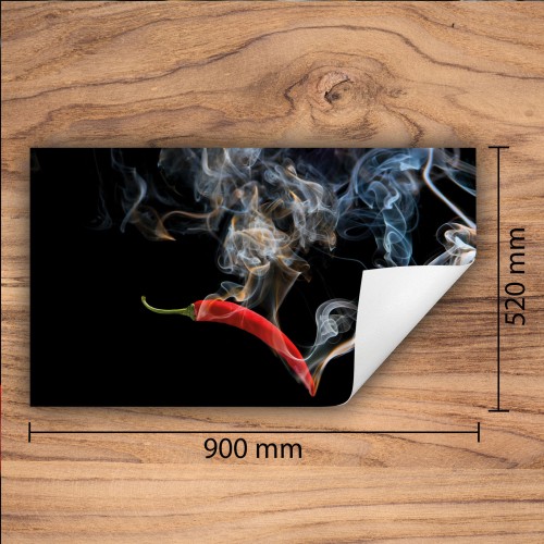 Mata ochronna na kuchenkę indukcyjną 90x52 cm - Mata antypoślizgowa na blat - Płyta ochronna zwijana - Dekoracja do kuchni - Więcej miejsca - Chilli Czarna