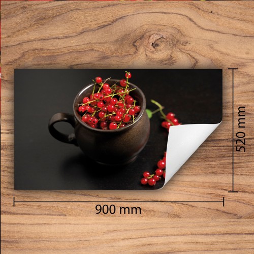 Mata ochronna na kuchenkę indukcyjną 90x52 cm - Mata antypoślizgowa na blat - Płyta ochronna zwijana - Dekoracja do kuchni - Więcej miejsca - Owoc Czarna