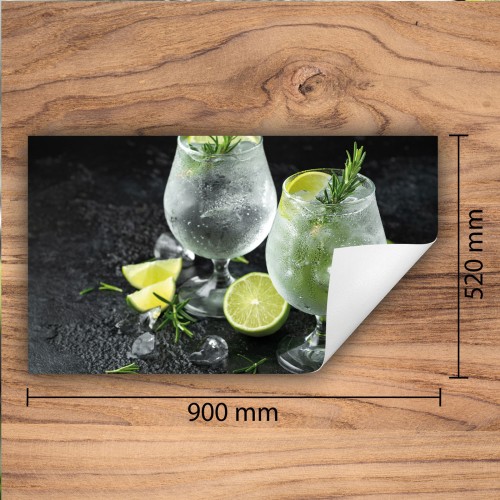 Mata ochronna na kuchenkę indukcyjną 90x52 cm - Mata antypoślizgowa na blat - Płyta ochronna zwijana - Dekoracja do kuchni - Więcej miejsca - Limonka Napój