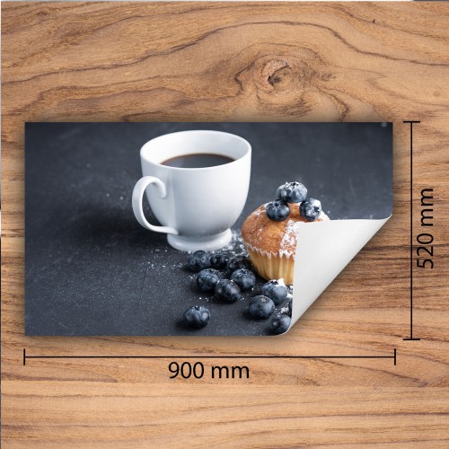 Mata ochronna na kuchenkę indukcyjną 90x52 cm - Mata antypoślizgowa na blat - Płyta ochronna zwijana - Dekoracja do kuchni - Więcej miejsca - Ciasto jagodowe