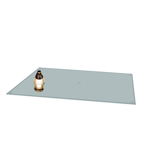 Podstawka pod Kwiaty Znicze na CMENTARZ 70x52cm Przezroczysta Hartowana